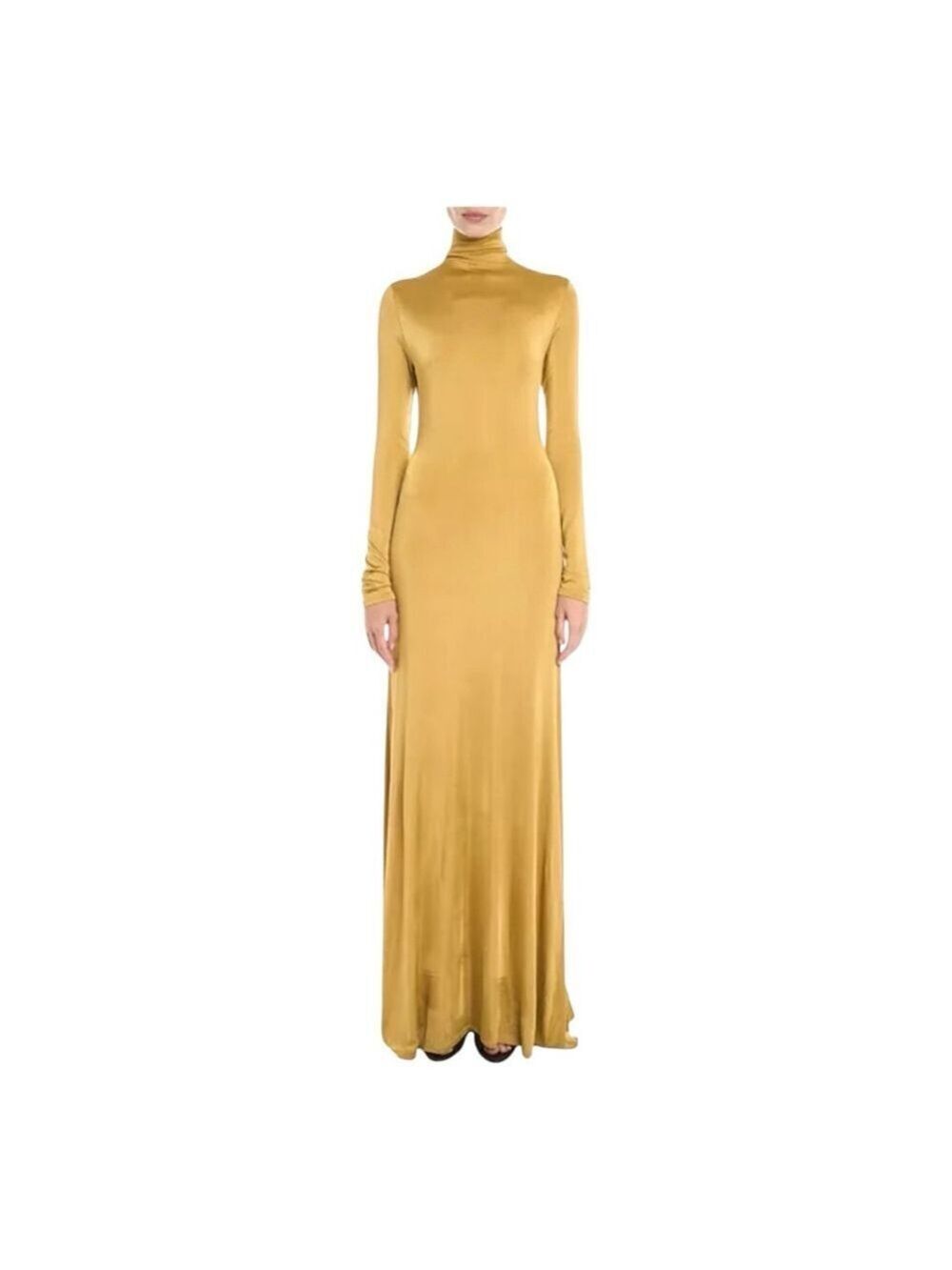 Women's Tove Gold Long Sleeve Turtleneck Maxi Dress Size 2 (34) — image 2 of 8